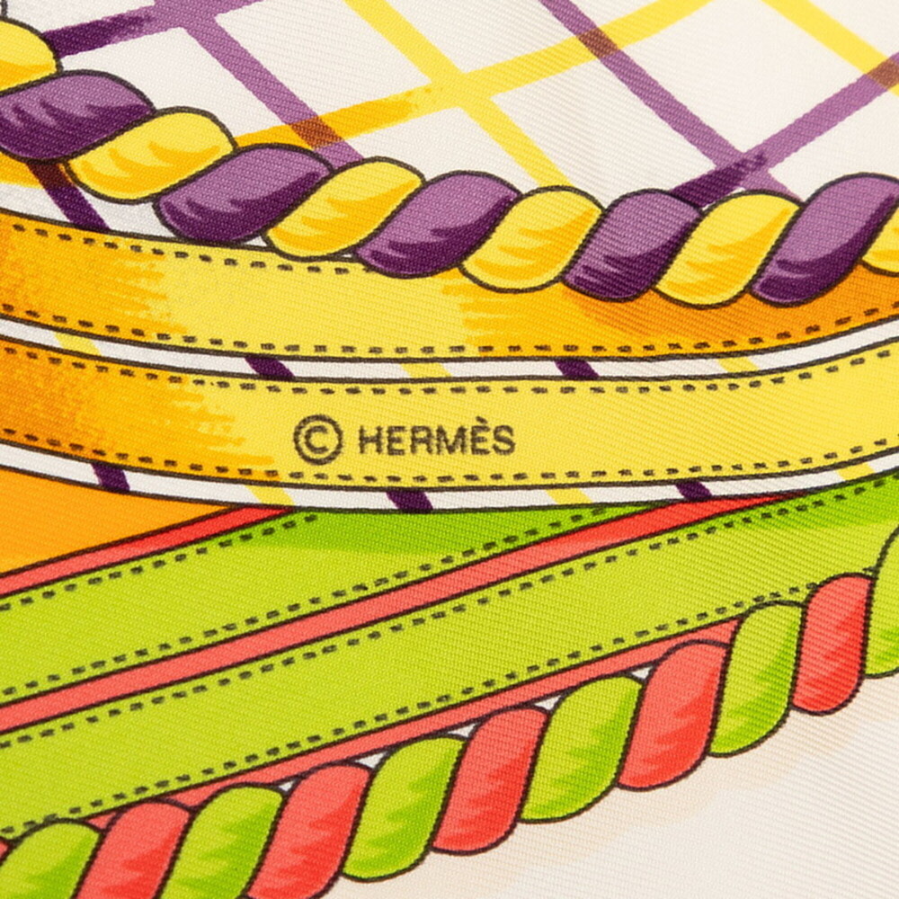 Hermes Carre 90 GRANDE TENUE Horse Ceremonial Scarf/Muffler, Large Size, Whit... - Picture 7 of 10